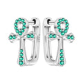 925 Sterling Silver Crystal Circular Eardrops Fashion Versatile Drop Earrings