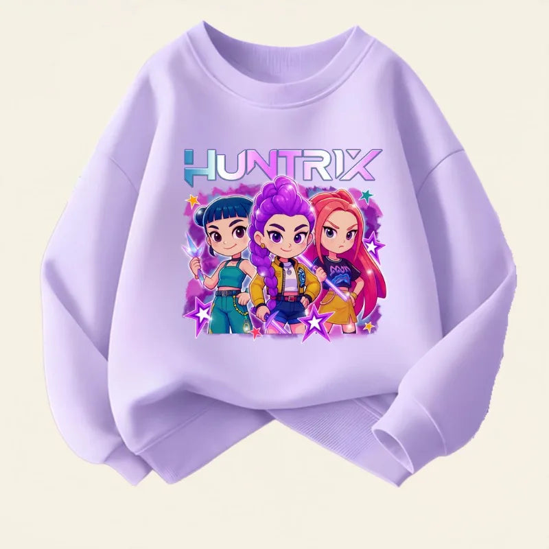 K-pop Girls O-Neck Thin Hoodies Spring Fall Casual Breathable Pullovers