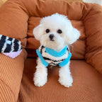 Striped Plush Pet Vest Warm Fleece Dog Cat Sweater Sleeveless Puppy Outfit