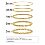 Gold Plated Beaded Braceletfor Women, Stainless Steel Stackable Stretchable Bead Ball Bracelet Hypoallergenic