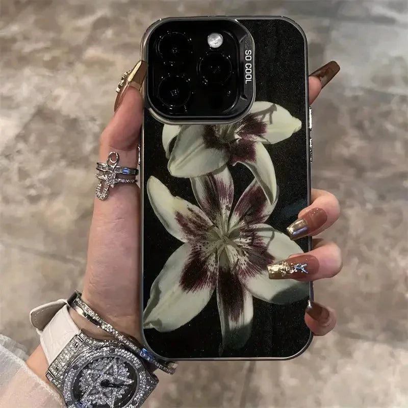 Oil Painting Lily Flower Case for Samsung S25 S24 S23 S22 Ultra