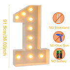 91.5cm Giant LED Light Birthday Number - 1st Birthday, Anniversary, Wedding Decor