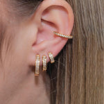 2PCS Stainless Steel CZ Zircon Small Hoop Earrings Men 6mm 8mm 10mm