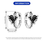 925 Sterling Silver Vine Love Black Zirconia Hoop Earrings Trendy Jewellery