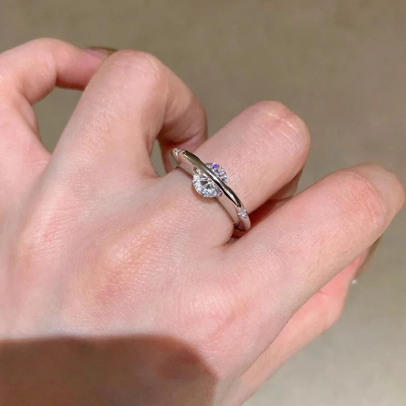 925 Sterling Silver Personalized Planet Zircon Ring Wedding Party Daily High Quality Gift