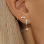 3PCS 9 Styles Gold Plated Geometric Circle Piercing Earrings Set