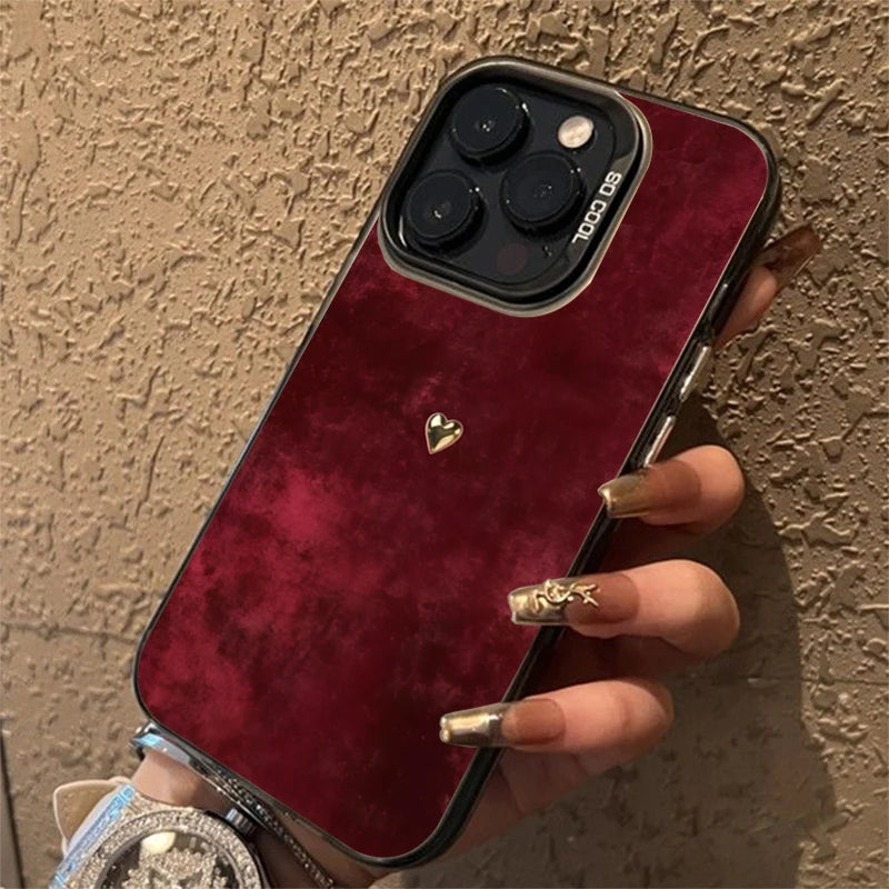 Golden Love Heart Case for Samsung Galaxy S25 S24 Ultra S23 FE A55