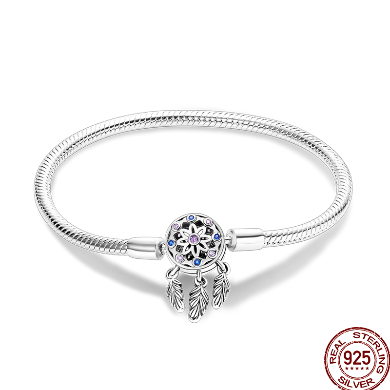 925 Silver 17-20CM Heart Pave Zirconia Original Bracelets Infinity Bracelet Fit DIY Charms Bead Birthday Jewelry Gifts Hot Sale