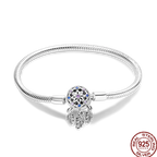 925 Silver 17-20CM Heart Pave Zirconia Original Bracelets Infinity Bracelet Fit DIY Charms Bead Birthday Jewelry Gifts Hot Sale