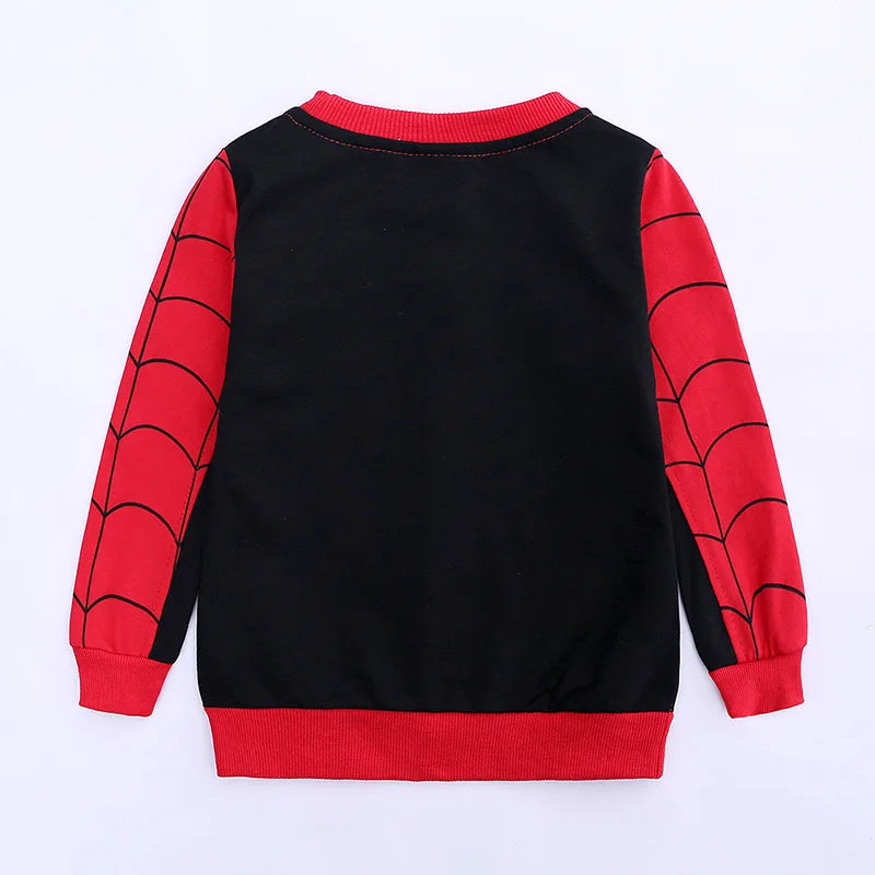3pcs Spiderman Cosplay Costume Kids Boys Hooded Vest T-Shirt & Pants Tracksuit