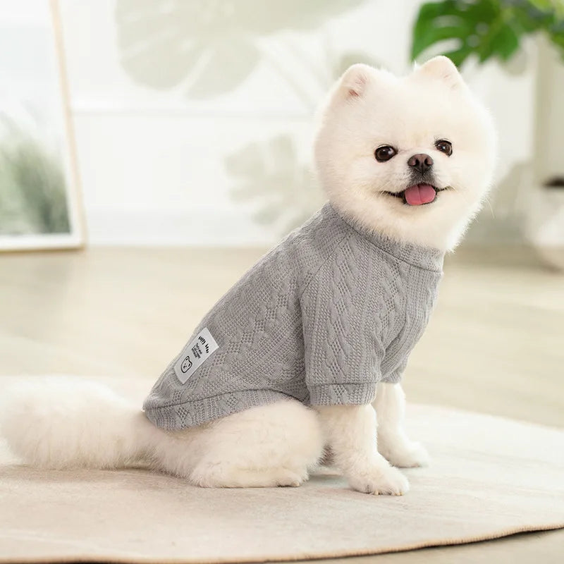 Knitted Dog Sweater Warm Autumn Winter Pet Clothing for Small Dogs Cats