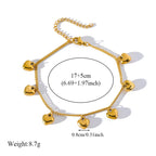 Metal Beads Heart Stainless Steel Bracelet Bangle Gold Colour Gift