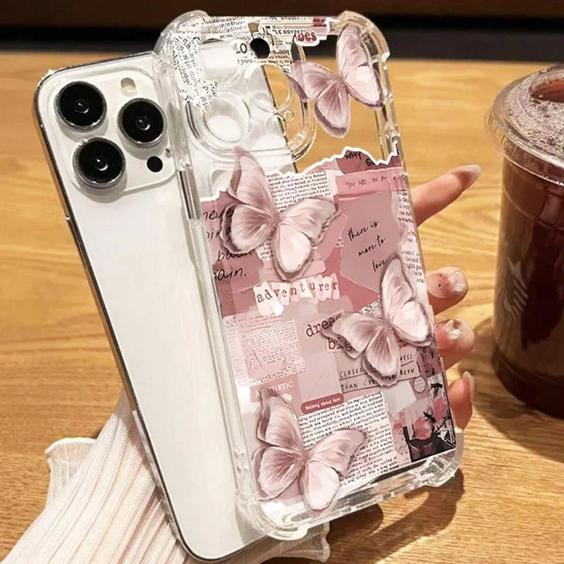 Flower Silicone Case for iPhone 17 16 15 14 13 12 Pro Max Plus Clear