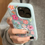 Ocean Flower Seahorse Turtle Case for iPhone 17 16 15 14 13 12 11 Pro Max