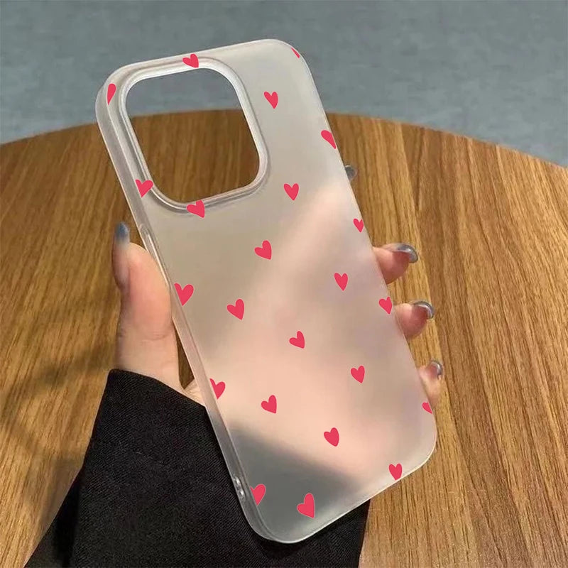 Small Love Heart Clear Case for iPhone 17 16 15 14 13 12 Pro Max