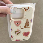 Leopard Lychee Pattern Silicone Case for iPhone 17 16 15 14 Pro