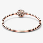 New 925 Silver Sparkling Heart to Heart Double Loop Leather Rope Weaving Bracelet Fashion DIY Charm Exquisite Jewelry Gift