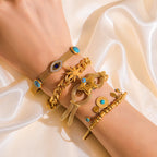 Gold Colour Stainless Steel Link Chain Bracelet Non-Fading Jewellery