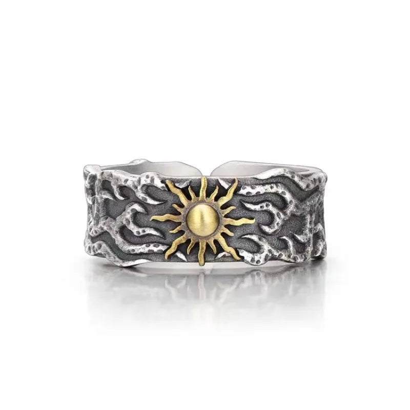 925 Sterling Silver Sun Adjustable Rings For Women Engagement Luxury Jewelry Gift Wholesale   Jewellery
