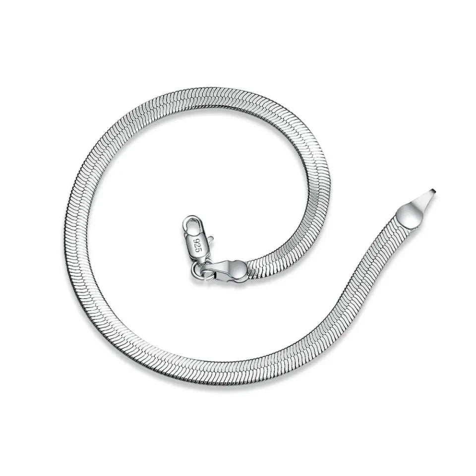 4mm Blade Chain Bracelet 8-inch 925 Sterling Silver Men Women Christmas Gift