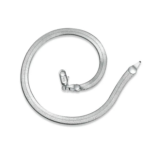 4mm Blade Chain Bracelet 8-inch 925 Sterling Silver Men Women Christmas Gift