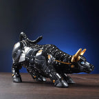20cm The Miami Bitcoin Bull Model Statue Robot Sculpture Office Desk Wall Street OX