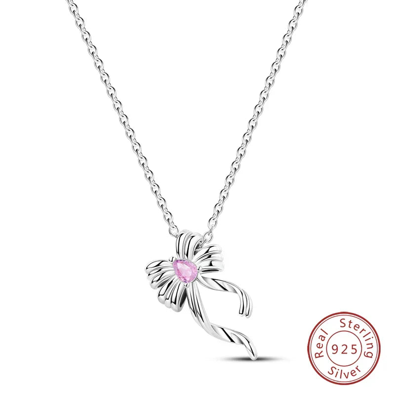 925 Sterling Silver Luminous Firefly Heart Shaped Zircon Pendant Necklace For Women Fashion Anniversary Birthday Jewelry Gifts