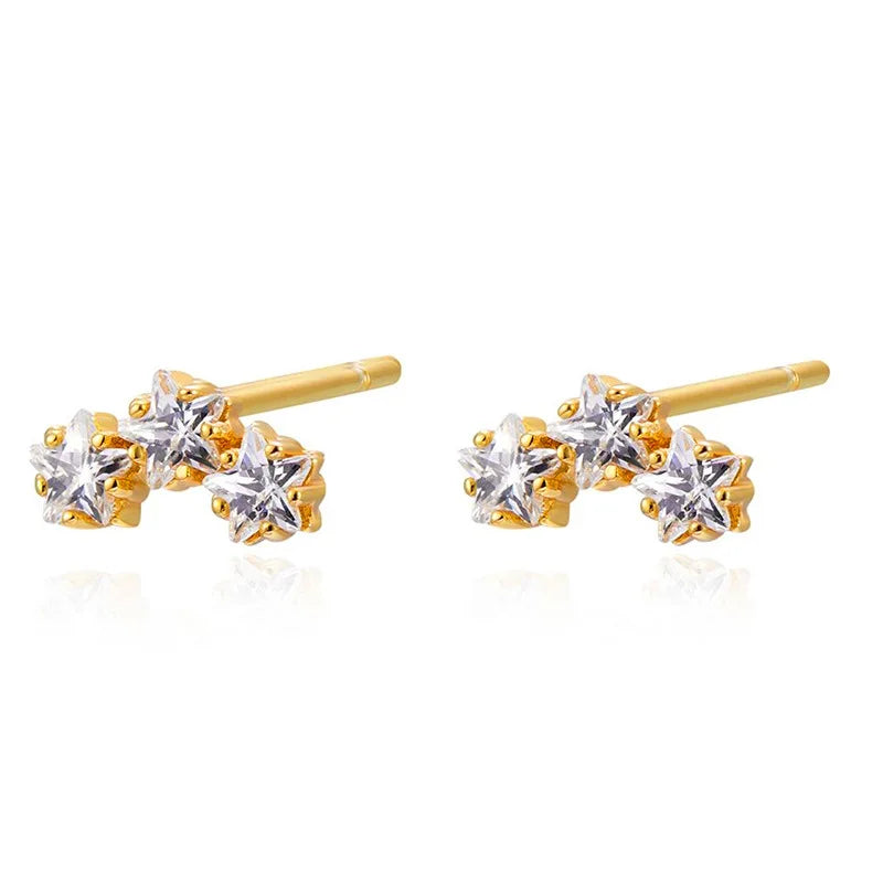 2022 New Stainless Steel Minimal Hoop Earrings Cubic Zirconia
