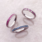 Elegant Colourful Stones Ring 925 Sterling Silver Romantic Jewellery Women