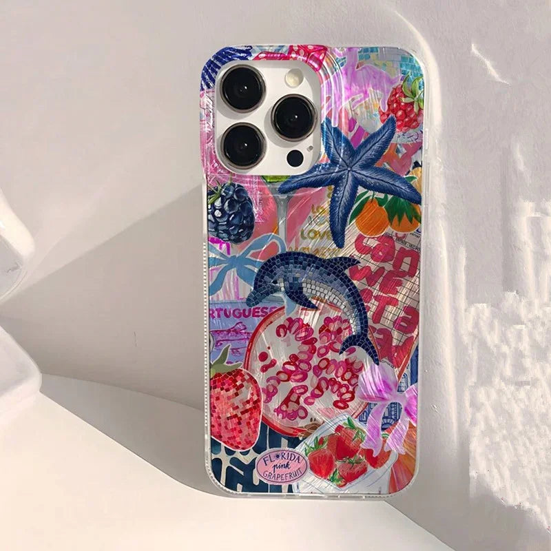 Ocean Whale Starfish Case for iPhone 17 16 15 14 13 12 11 Pro Max Plus XR