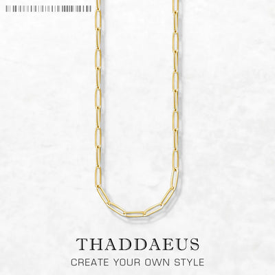 Yellow Gold Charm Necklace 925 Sterling Silver Fashion Jewellery Men Women
