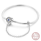 925 Sterling Silver Forever Love Peach Heart Bracelets Star Moon Airplane Earth Bracelets For Women Fit DIY Charms Party Jewelry