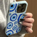 Retro Blue Eye Design Case for iPhone 17 16 15 14 13 12 11 Pro Max Plus Air