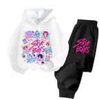 Kids Kpop Demon Hunters Hoodie Suit Long Sleeve Sweatshirt & Pants 2pc Set