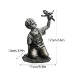Sculpture Collection Flower Thrower Statue Pop Art Modern Balloon Girl Home Decor