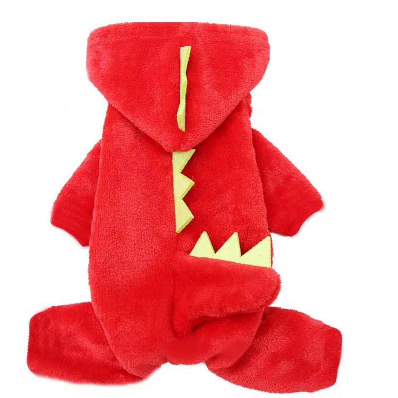 Dinosaur Plush Pet Costume Warm Cat Dog Party Cosplay Clothing Outfit