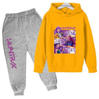 Kids Kpop Demon Hunters Cartoon Print Hoodie & Pants Sportsuit 2-13 Years