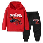 Kids Spiderman Printed Thin Sweatshirt & Sweatpants 2pcs Hooded Tracksuit