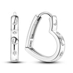 925 Sterling Silver Exquisite Heart-shaped Versatile Hoop Earrings Birthday Gift