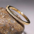 925 Sterling Silver 2mm Fashion Simplicity Half Full Zircon Stackable Plain Ring Daily Fine Jewellery