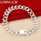 10mm Gold & Silver Chain Bracelet Men Women Noble Wedding Fashion Jewellery