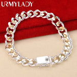 10mm Gold & Silver Chain Bracelet Men Women Noble Wedding Fashion Jewellery