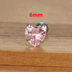 1PC Fashion Zircon Heart Helix Tragus Piercing Stud Earrings Steel