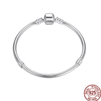 925 Silver 17-20CM Heart Pave Zirconia Original Bracelets Infinity Bracelet Fit DIY Charms Bead Birthday Jewelry Gifts Hot Sale