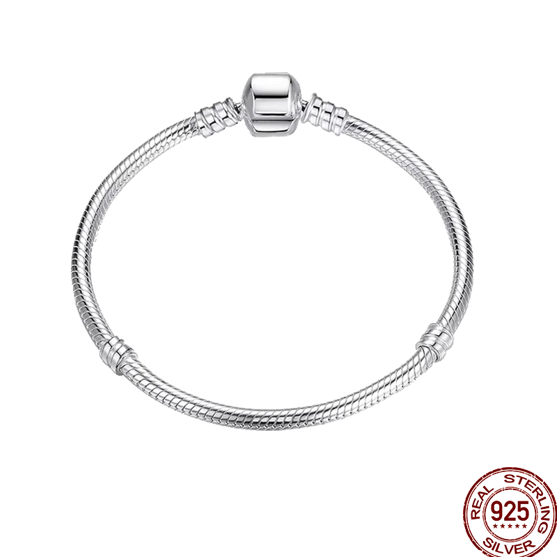 925 Silver 17-20CM Heart Pave Zirconia Original Bracelets Infinity Bracelet Fit DIY Charms Bead Birthday Jewelry Gifts Hot Sale