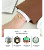 Birthstone Zirconia Thin Chain Link Cross Bracelet Stainless Steel Women's Adjustable Link Stacked Layered Chain Bracelets
