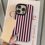 Minimalist Striped Case for iPhone 17 16 15 14 13 12 Pro Max Plus