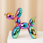 Ceramic Plating Balloon Dog Figurines Animal Statue Handmade Sculpture Modern Desk Decor