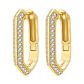 925 Sterling Silver Elegant Golden French Organ Hoop Earrings Trendy Jewellery