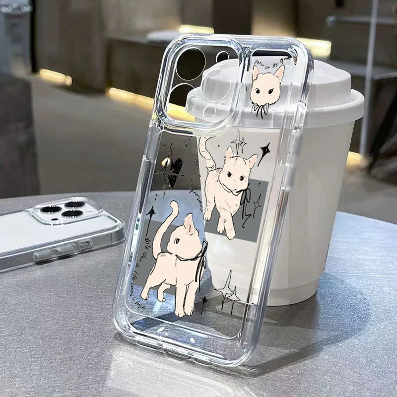 Cute Angel Animals Case for Samsung Galaxy A55 A35 A15 S24 S23 Ultra S22 FE